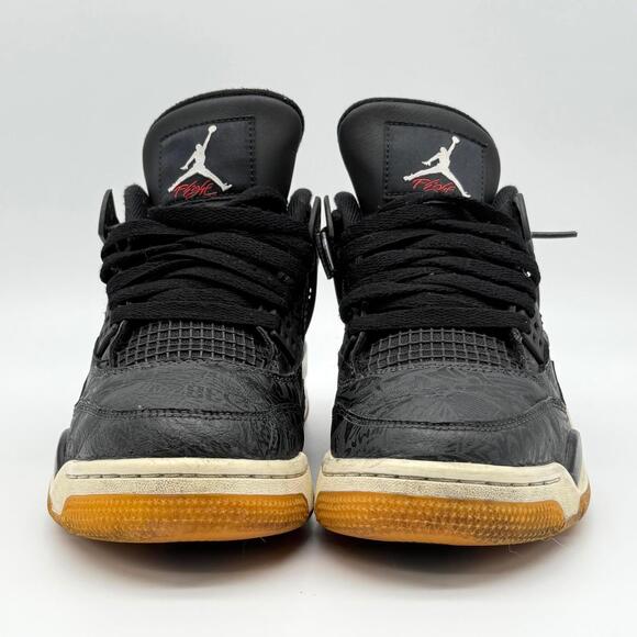 Nike Air Jordan 4 Retro GS 'Laser Black Gum' Youth Size 7 - Picture 2 of 13